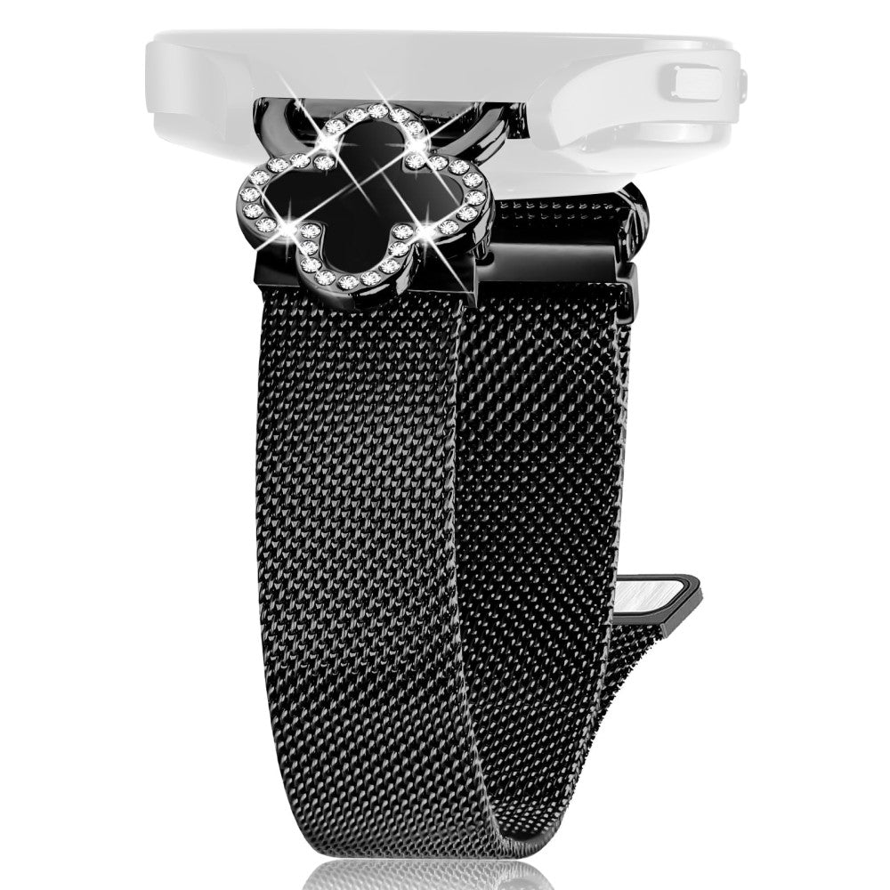 Huami Amazfit Pop Pro Milanese Band Stainless Steel Watch Strap Clover Decor, Size: S - Black  /  Black Shell#serie_2