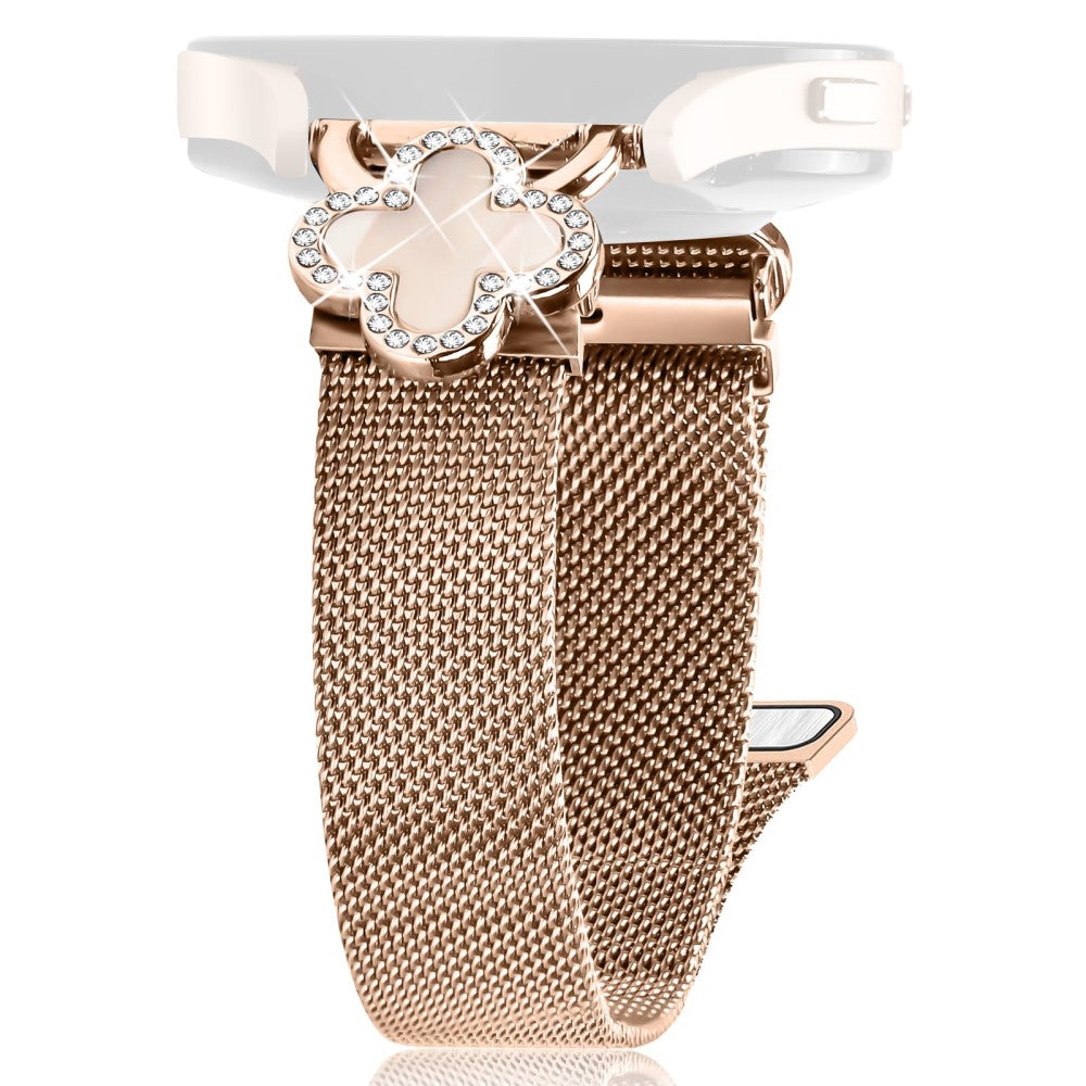 Huami Amazfit Pop Pro Milanese Band Stainless Steel Watch Strap Clover Decor, Size: S - Rose Gold  /  Colored#serie_3