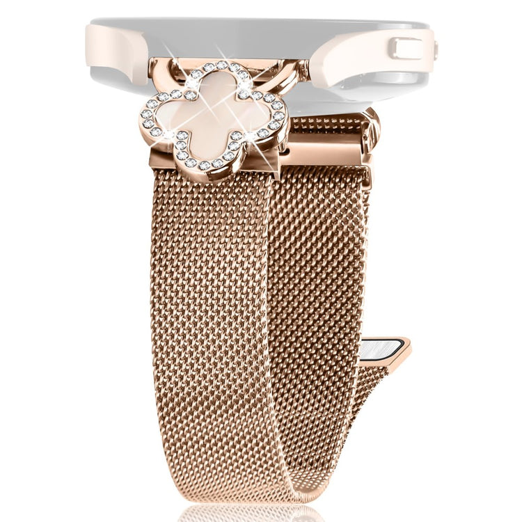 Huami Amazfit GTR Mini Milanese Band Clover Decor Electroplated Stainless Steel Strap, Size: L - Rose Gold  /  Colored#serie_3