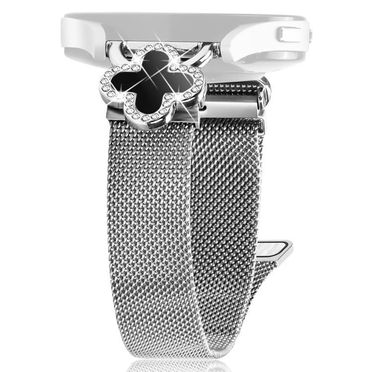 Coros Apex 2 Milanese Band Metal Magnetic Watch Strap Clover Decor, Size: L - Silver  /  Black#serie_2