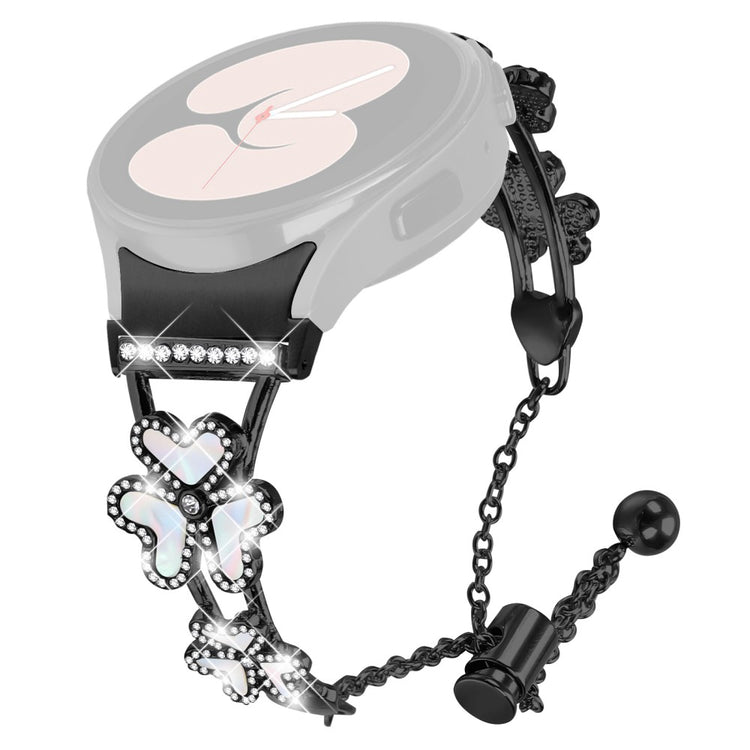 Metal Band with Quick Release Connector Samsung Galaxy Watch6 44mm / 40mm / Watch6 Classic 47mm / 43mm Heart Clover Decor Watch Strap - Black#serie_1