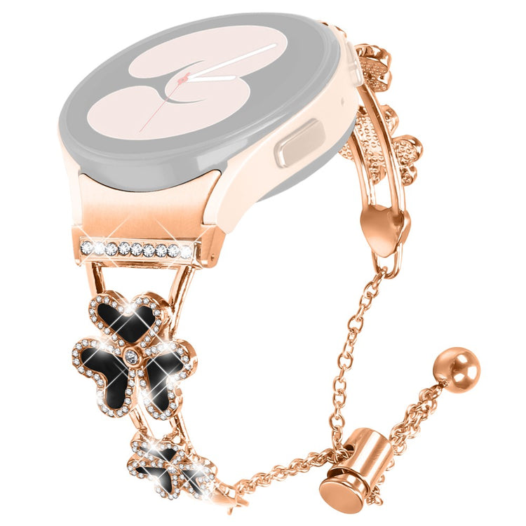 Metal Band with Quick Release Connector Samsung Galaxy Watch6 44mm / 40mm / Watch6 Classic 47mm / 43mm Heart Clover Decor Watch Strap - Rose Gold#serie_3