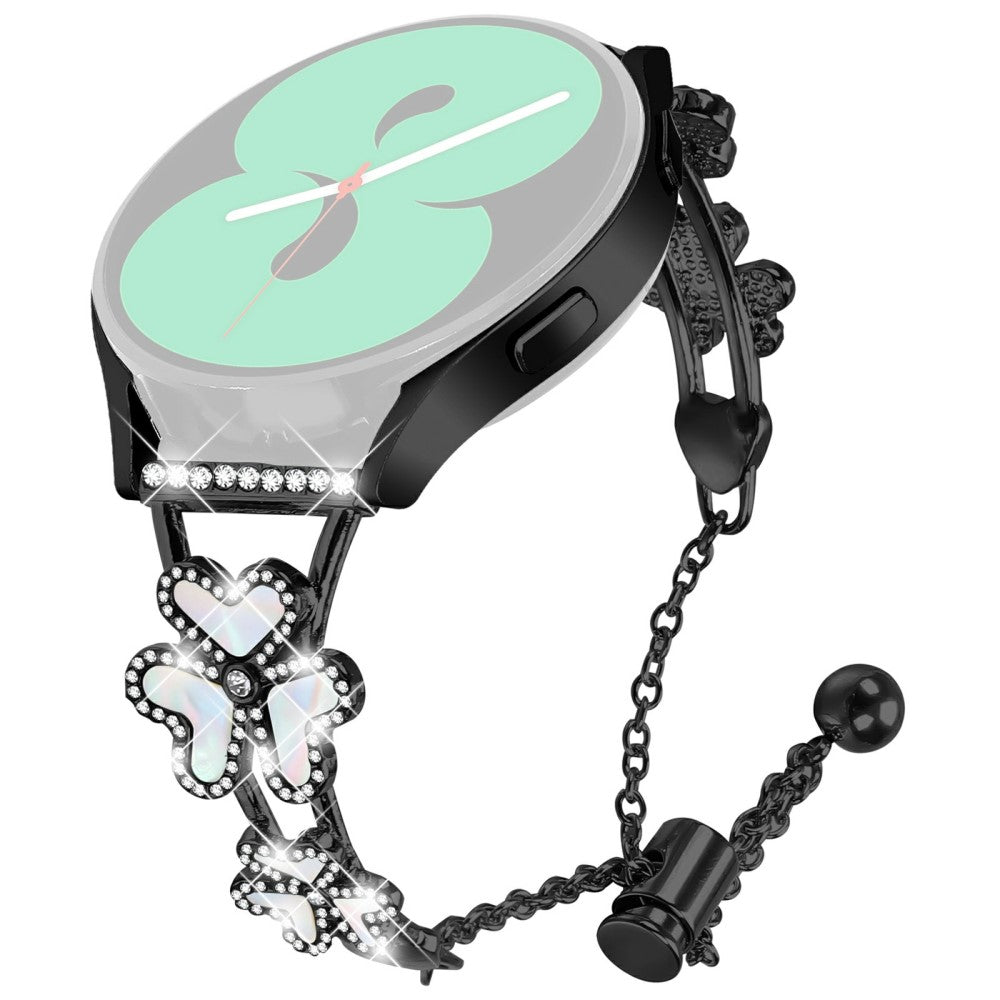 Metal Band Heart Clover Decor Samsung Galaxy Watch3 41mm Watch Bracelet Replacement - Black#serie_1