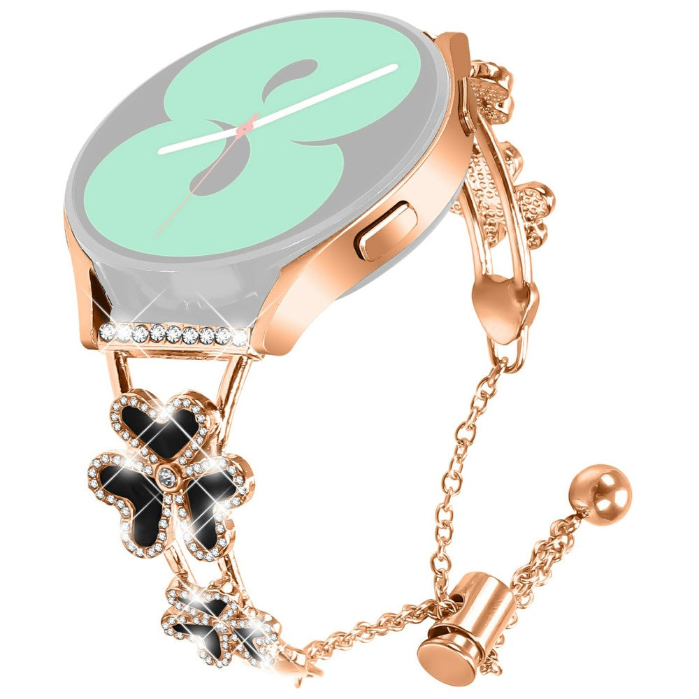 Metal Band Heart Clover Decor Samsung Galaxy Watch3 41mm Watch Bracelet Replacement - Rose Gold#serie_3