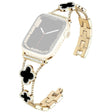 Brillant Apple Smartwatch Métal Et Pierre Du Rhin Universel Bracelet
