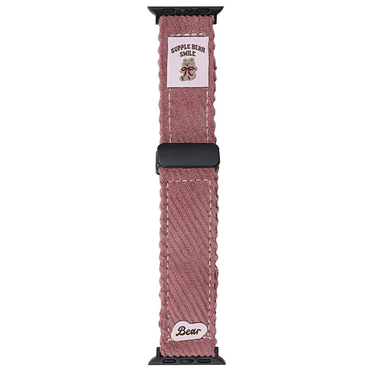 Corduroy Watch Band Apple Watch Series 10 42mm Magnetic Clasp Wrist Strap - Plum#serie_2