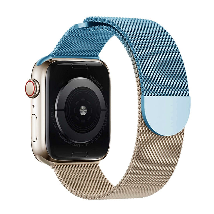 KALEBOL Milanese Magnetic Band Apple Watch Series 10 42mm Stainless Steel Gradient Strap - Blue + Rose Gold#serie_2