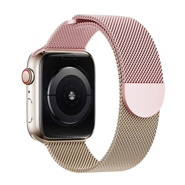 KALEBOL Milanese Magnetic Band Apple Watch Series 10 42mm Stainless Steel Gradient Strap - Pink + Rose Gold#serie_3
