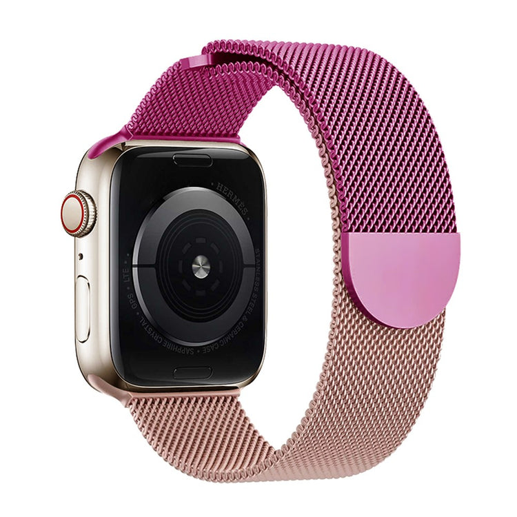 KALEBOL Milanese Magnetic Band Apple Watch Series 10 42mm Stainless Steel Gradient Strap - Purple + Rose Pink#serie_7