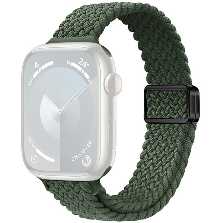 KALEBOL Braided Watch Band Apple Watch Series 10 42mm Elastic Nylon Strap - Dark Olive Green#serie_3