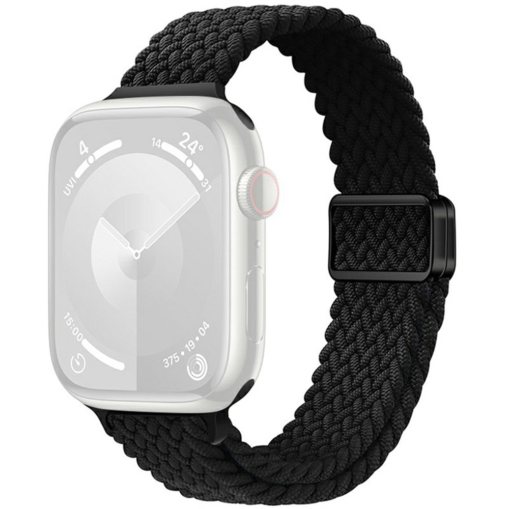 KALEBOL Braided Watch Band Apple Watch Series 10 42mm Elastic Nylon Strap - Black#serie_8