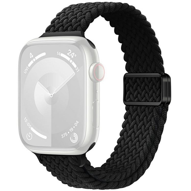 KALEBOL Braided Watch Band Apple Watch Series 10 42mm Elastic Nylon Strap - Black#serie_8