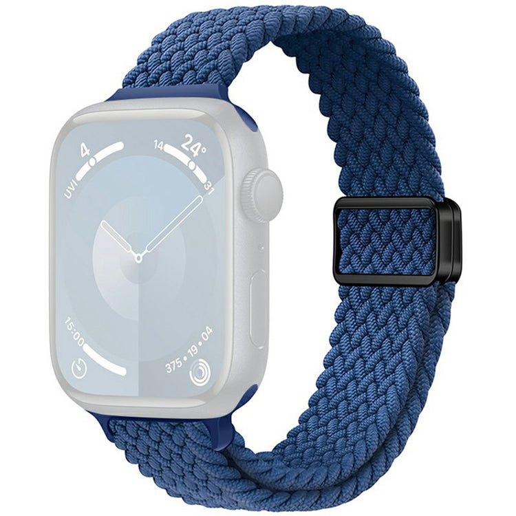 KALEBOL Braided Watch Band Apple Watch Series 10 42mm Elastic Nylon Strap - Navy Blue#serie_10