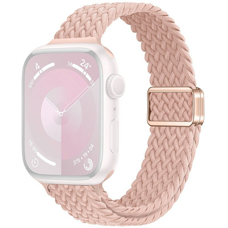 KALEBOL Braided Watch Band Apple Watch Series 10 42mm Elastic Nylon Strap - Pink#serie_12