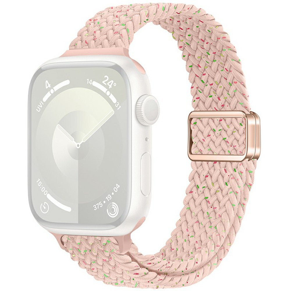 KALEBOL Braided Watch Band Apple Watch Series 10 42mm Elastic Nylon Strap - Colorful Pink#serie_13