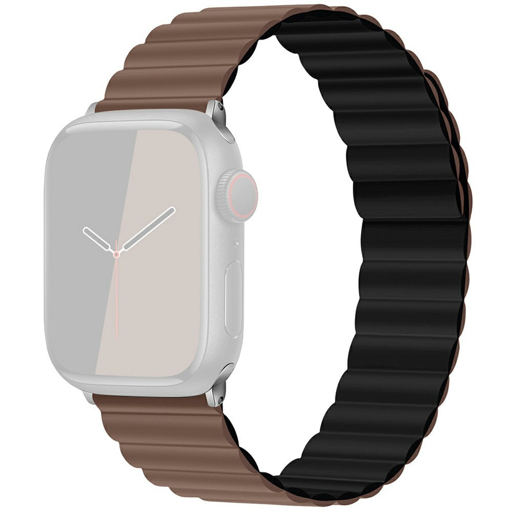 KALEBOL Magnetic Watch Band Apple Watch Series 10 42mm Silicone Adjustable Strap - Coffee Black#serie_10