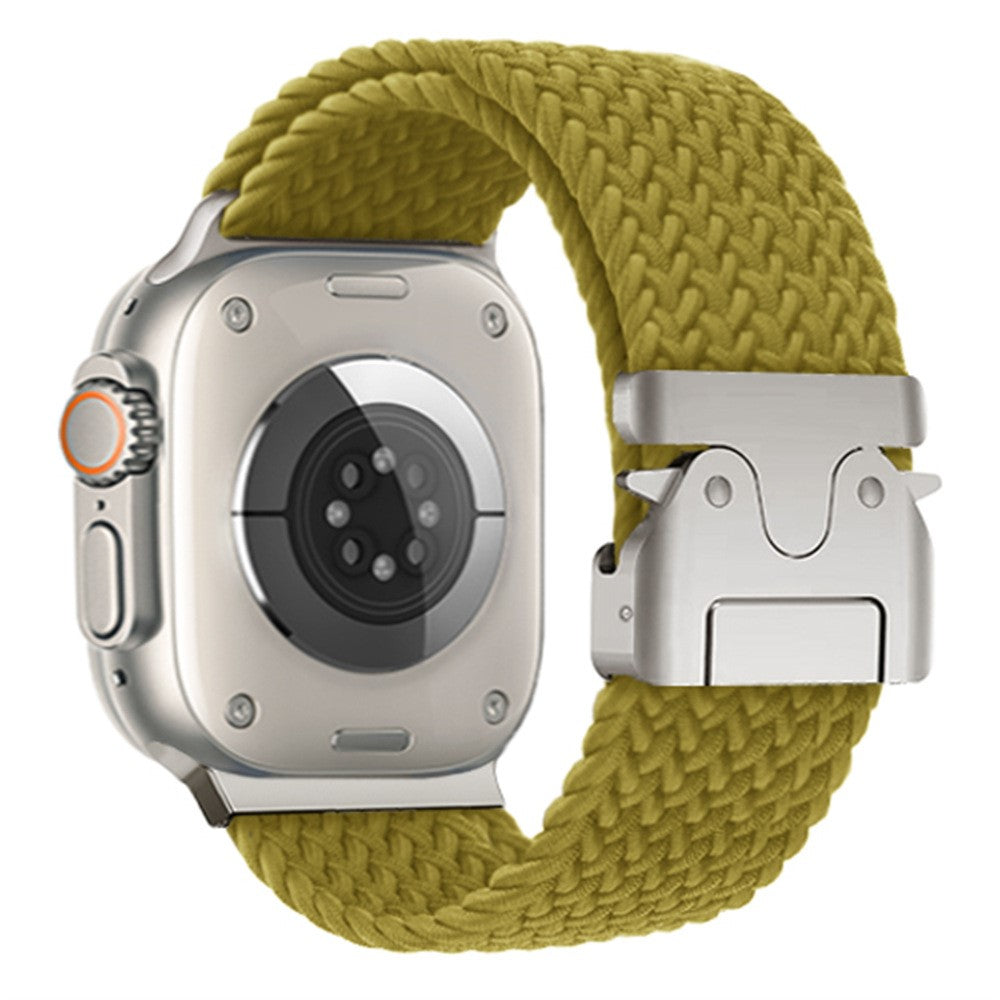Braided Strap Apple Watch Series 10 42mm Watch Band 24mm Parachute Buckle - Yellowgreen#serie_1