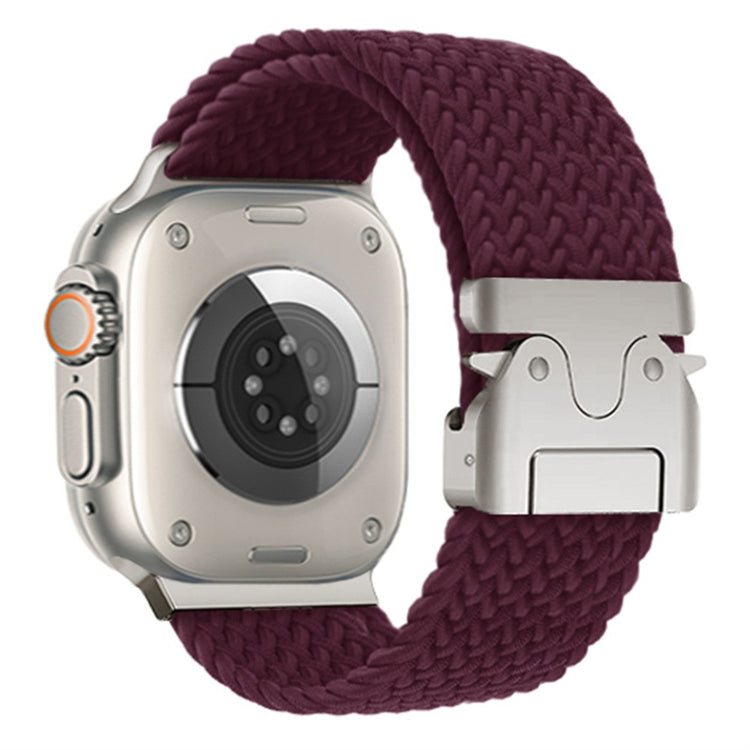 Braided Strap Apple Watch Series 10 42mm Watch Band 24mm Parachute Buckle - Wine Red#serie_4