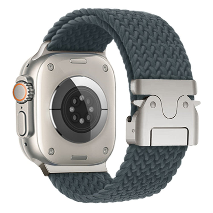 Braided Strap Apple Watch Series 10 42mm Watch Band 24mm Parachute Buckle - Lake Green#serie_5