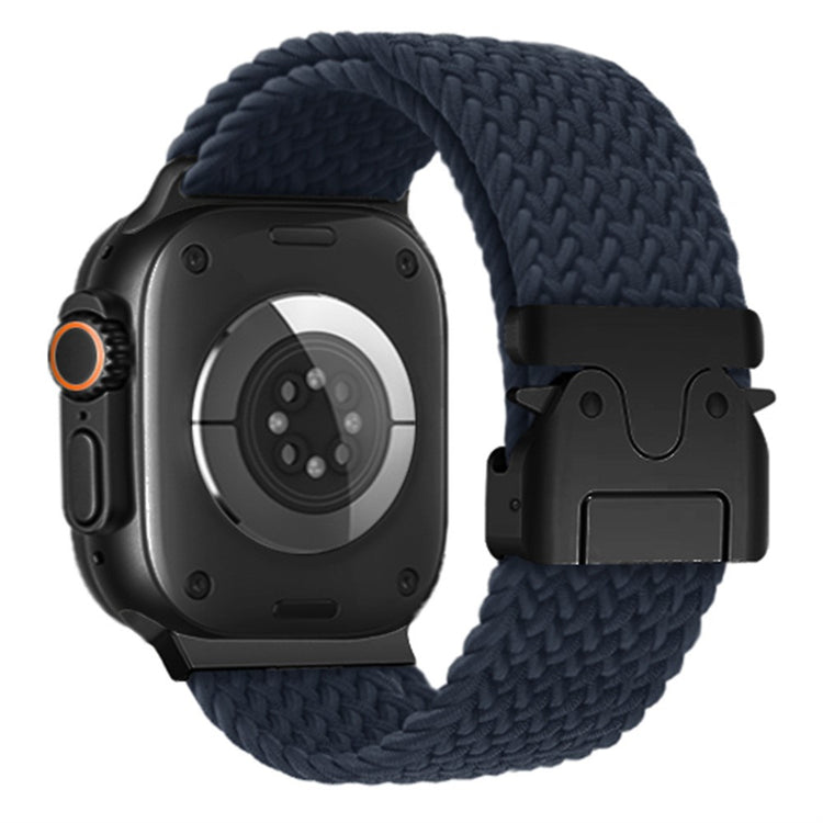 Braided Strap Apple Watch Series 10 42mm Watch Band 24mm Parachute Buckle - Midnight Blue#serie_6