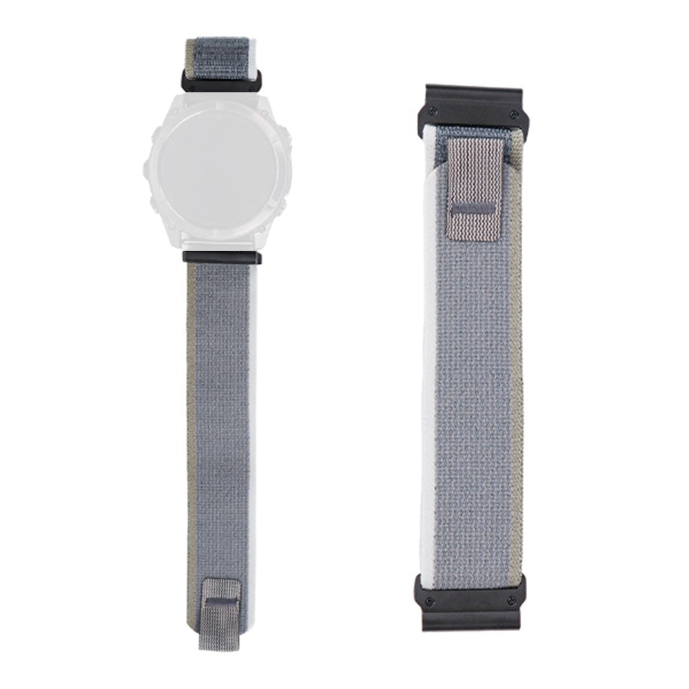 Garmin Fenix 8 47mm / Fenix E 47mm Quick Release Nylon Loop Magic Tape Watch Band 22mm Universal Strap - White+Green#serie_2