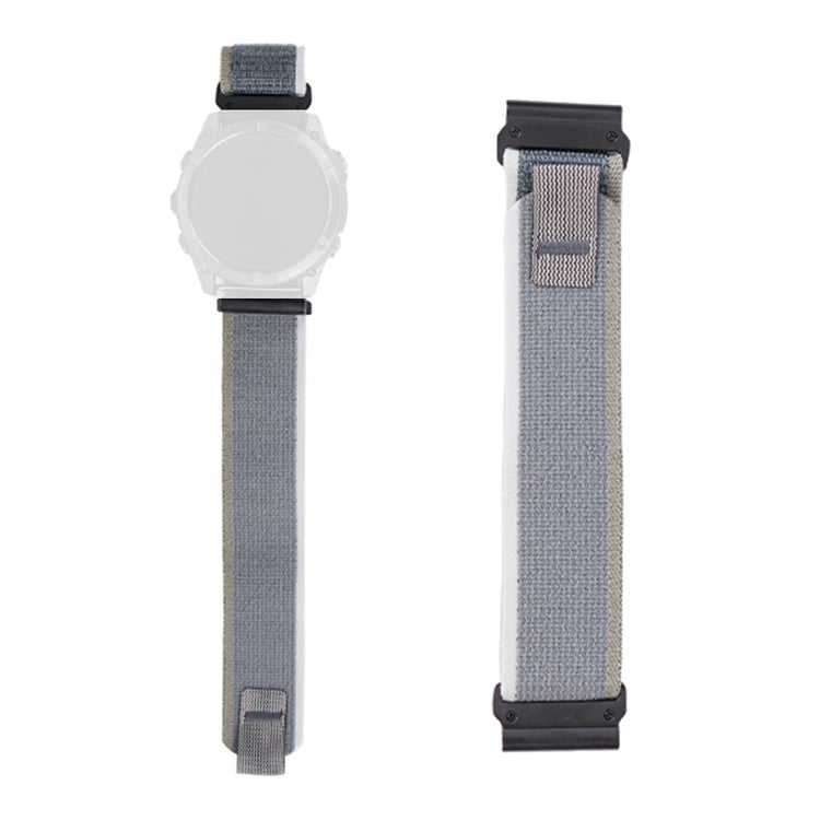 Garmin Fenix 8 47mm / Fenix E 47mm Quick Release Nylon Loop Magic Tape Watch Band 22mm Universal Strap - White+Green#serie_2