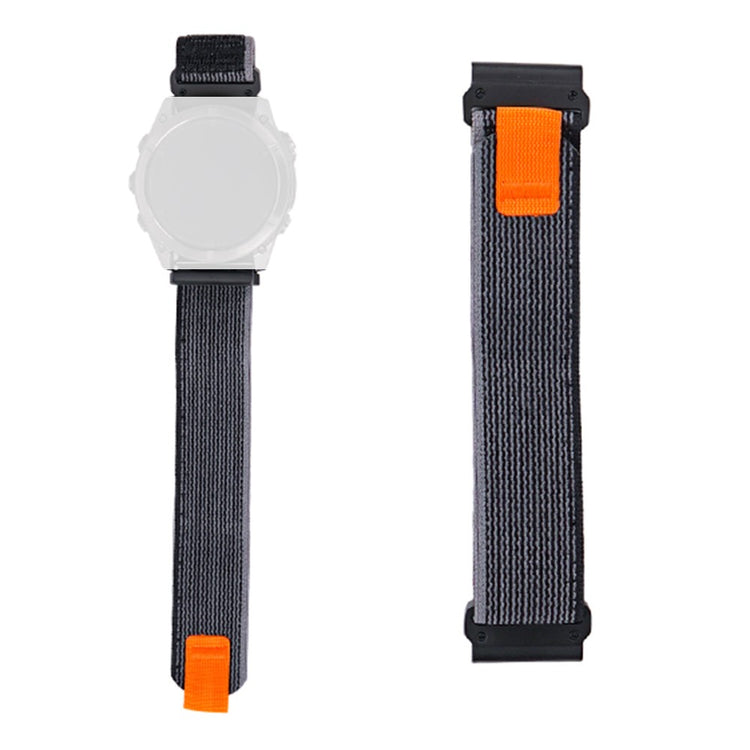 Garmin Fenix 8 47mm / Fenix E 47mm Quick Release Nylon Loop Magic Tape Watch Band 22mm Universal Strap - Black+Grey#serie_4