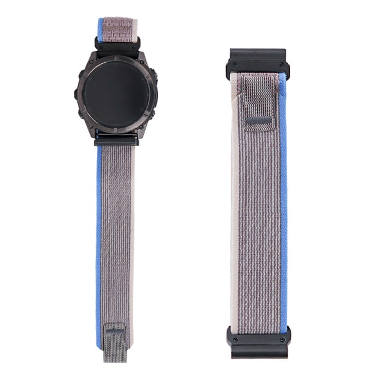 Garmin Fenix 8 47mm / Fenix E 47mm Quick Release Nylon Loop Magic Tape Watch Band 22mm Universal Strap - Grey+Blue#serie_6