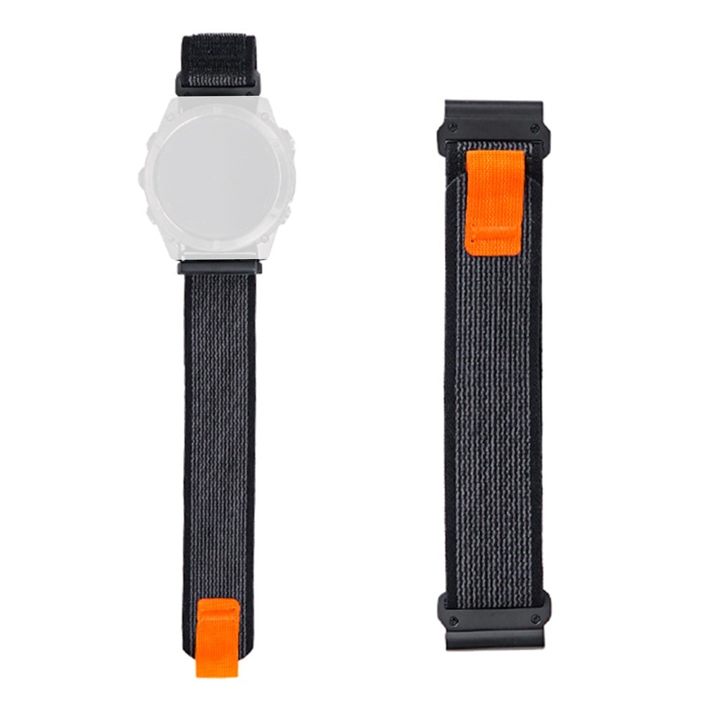 Garmin Fenix 8 47mm / Fenix E 47mm Quick Release Nylon Loop Magic Tape Watch Band 22mm Universal Strap - Starlight Black#serie_9