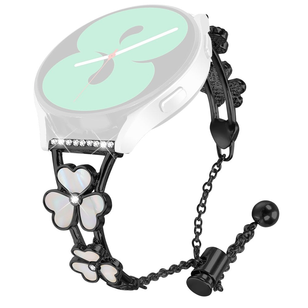 Garmin Instinct 2S Watchband Heart Clover Decor Zinc Alloy Metal Strap - Black#serie_1