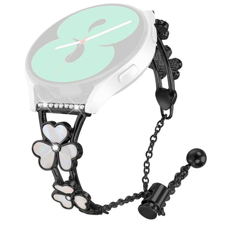 Garmin Instinct 2S Watchband Heart Clover Decor Zinc Alloy Metal Strap - Black#serie_1