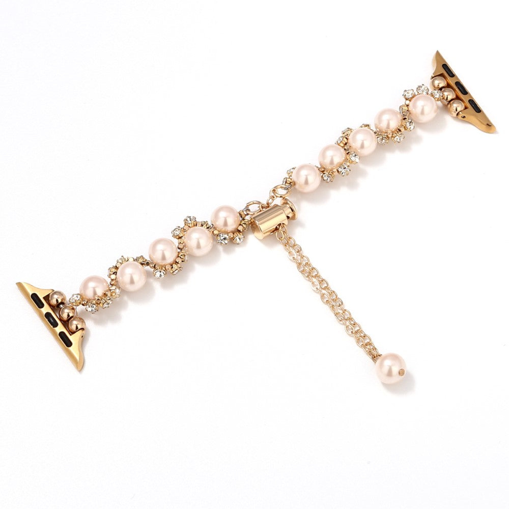 Pearl Decor Strap Apple Watch Series 10 42mm Metal Watch Band - Rose Gold#serie_1