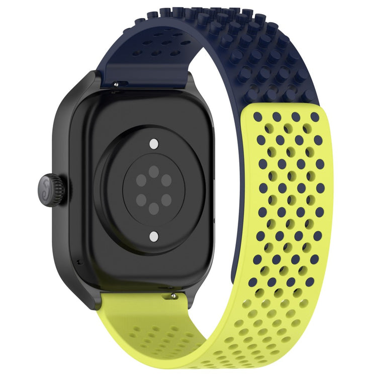 KALEBOL 22mm Silicone Strap Samsung Galaxy Watch3 45mm / Huawei Watch GT 5 46mm / GT 5 Pro 46mm Flat Push Type Watch Band - Midnight Blue+Lime#serie_2