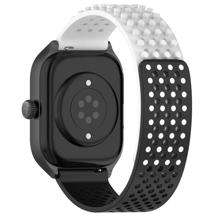 KALEBOL 22mm Silicone Strap Samsung Galaxy Watch3 45mm / Huawei Watch GT 5 46mm / GT 5 Pro 46mm Flat Push Type Watch Band - White+Black#serie_14