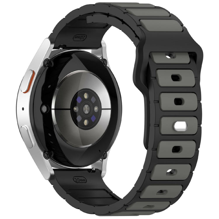 KALEBOL 20mm Dual Color Silicone Strap Samsung Galaxy Watch6 Classic 47mm / 43mm / Huawei Watch GT 3 Pro 43mm Watch Band - Black+Grey#serie_4