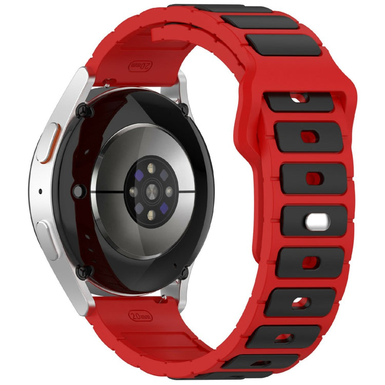 KALEBOL 20mm Dual Color Silicone Strap Samsung Galaxy Watch6 Classic 47mm / 43mm / Huawei Watch GT 3 Pro 43mm Watch Band - Red+Black#serie_5