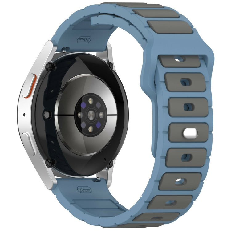 KALEBOL 20mm Dual Color Silicone Strap Samsung Galaxy Watch6 Classic 47mm / 43mm / Huawei Watch GT 3 Pro 43mm Watch Band - Blue+Grey#serie_8