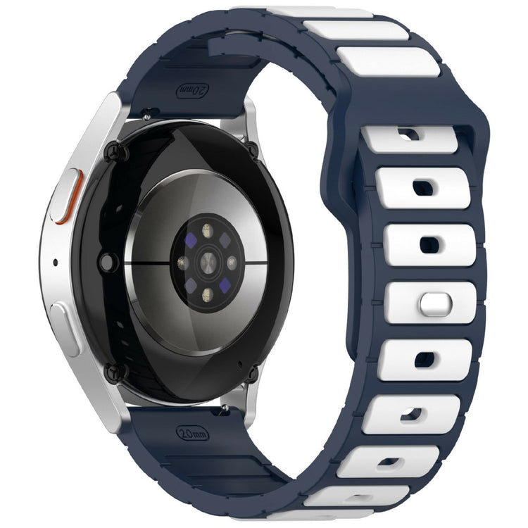 KALEBOL 22mm Dual Color Silicone Strap Samsung Galaxy Watch3 45mm / Huawei Watch GT 5 46mm / GT 5 Pro 46mm Watch Band - Midnight Blue+White#serie_9