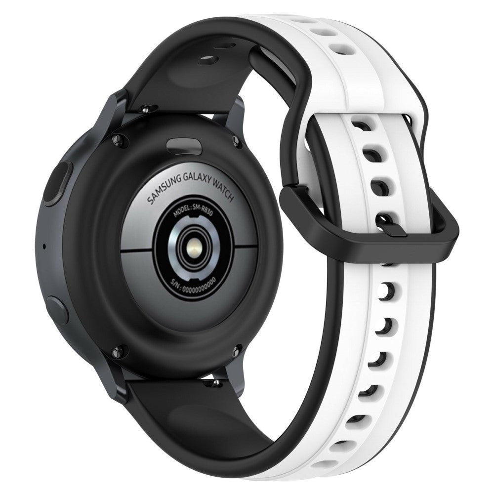 KALEBOL 22mm Silicone Watch Strap Dual Color Wrist Band - White+Black#serie_1