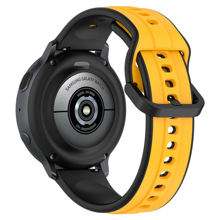KALEBOL 22mm Silicone Watch Strap Dual Color Wrist Band - Yellow+Black#serie_10
