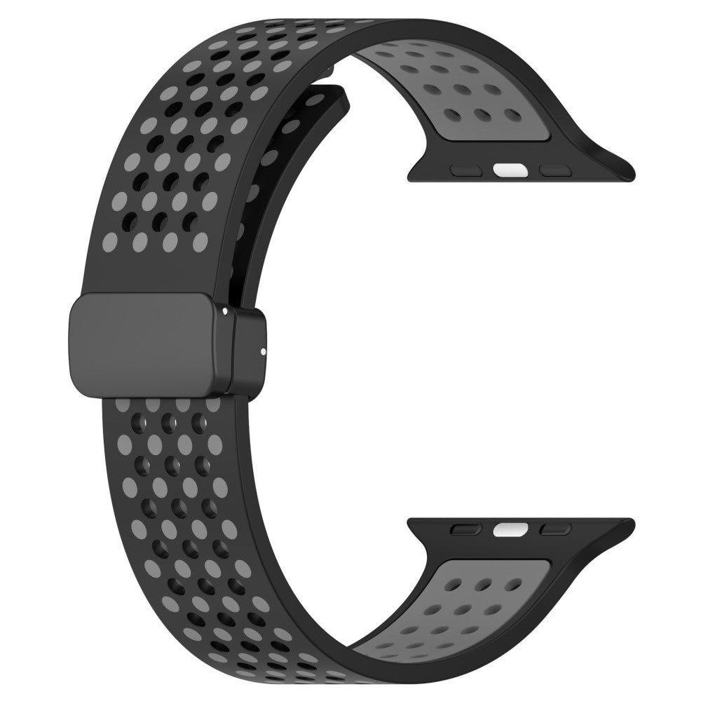 KALEBOL Magnetic Silicone Strap Apple Watch Series 49mm - 45mm - 44mm - 42mm Dual Color Watch Band - Black+Grey#serie_5