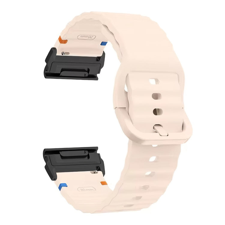 Watch Band Garmin Fenix 8 51mm Quick Release Wavy Texture Silicone Strap with Black Connector - Pink#serie_1