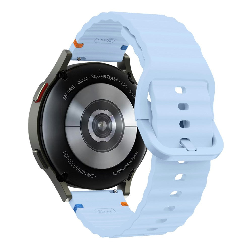 22mm Watch Band Samsung Galaxy Watch3 45mm / Watch 46m / Huawei Watch GT Wavy Pattern Silicone Strap - Baby Blue#serie_1