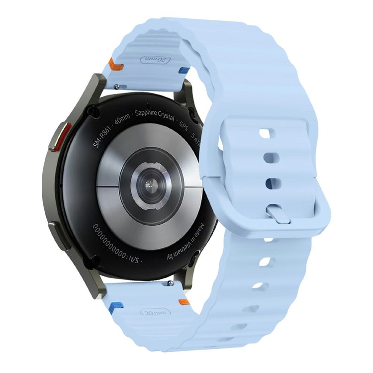 22mm Watch Band Samsung Galaxy Watch3 45mm / Watch 46m / Huawei Watch GT Wavy Pattern Silicone Strap - Baby Blue#serie_1