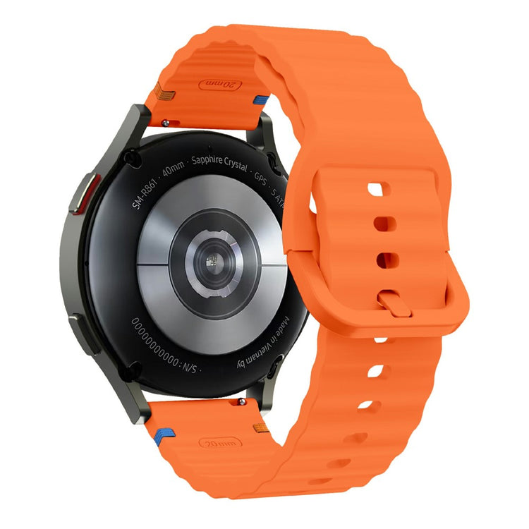22mm Watch Band Samsung Galaxy Watch3 45mm / Watch 46m / Huawei Watch GT Wavy Pattern Silicone Strap - Orange#serie_3