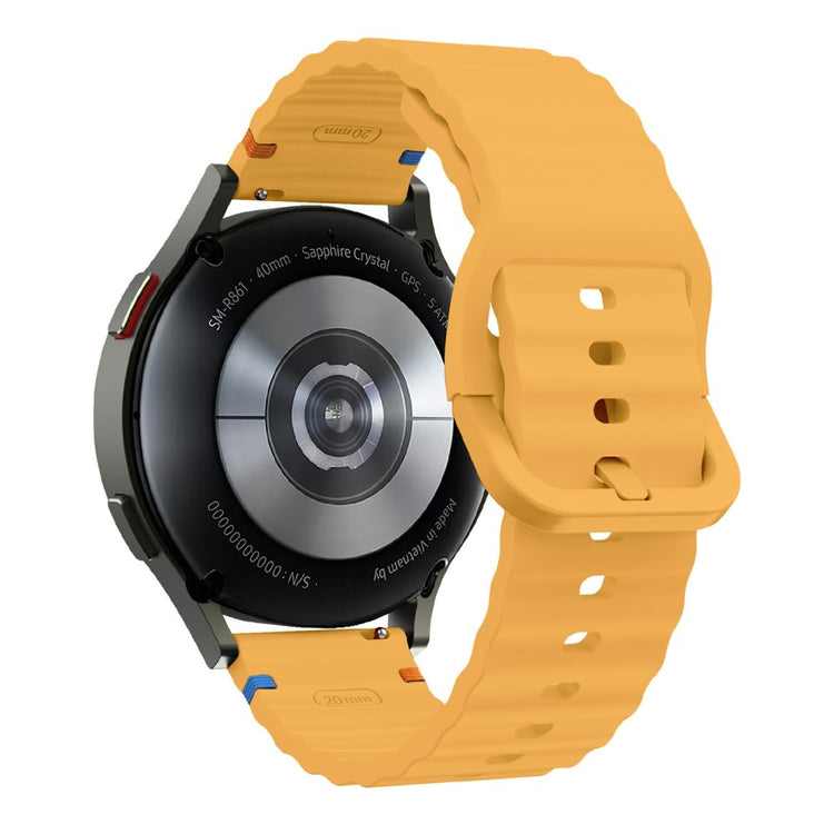 22mm Watch Band Samsung Galaxy Watch3 45mm / Watch 46m / Huawei Watch GT Wavy Pattern Silicone Strap - Yellow#serie_5