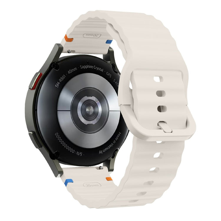 22mm Watch Band Samsung Galaxy Watch3 45mm / Watch 46m / Huawei Watch GT Wavy Pattern Silicone Strap - Starlight#serie_11