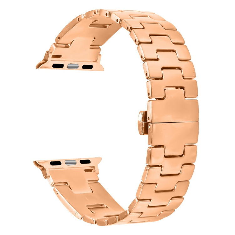 Replacement Strap Apple Watch Series 41mm - 40mm - 38mm H Type Metal Watch Band - Rose Gold#serie_3