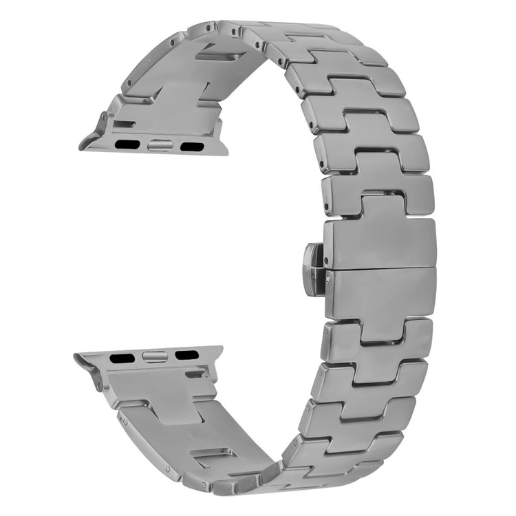 Replacement Strap Apple Watch Series 41mm - 40mm - 38mm H Type Metal Watch Band - Titanium Grey#serie_4