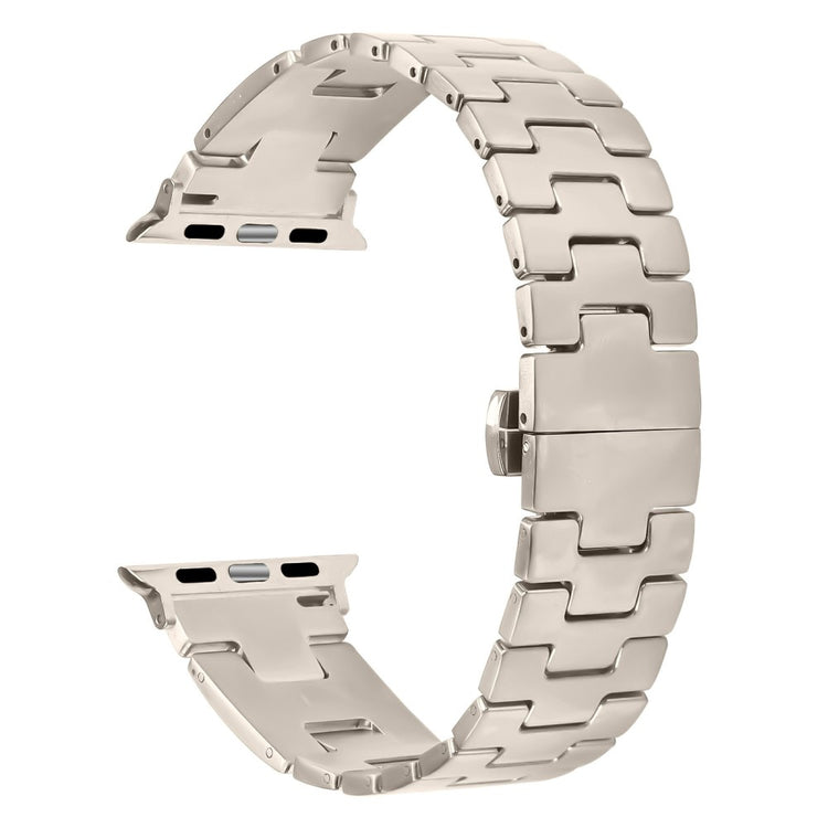 Replacement Strap Apple Watch Series 41mm - 40mm - 38mm H Type Metal Watch Band - Starlight#serie_5